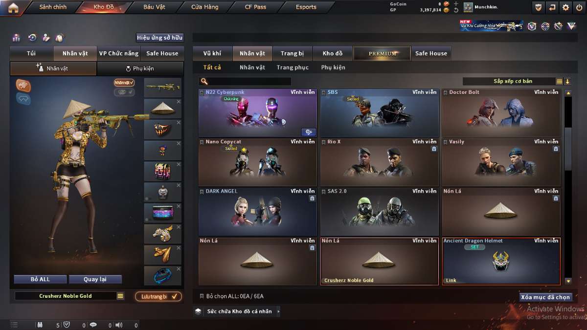 shop acc cf uy tin gia re